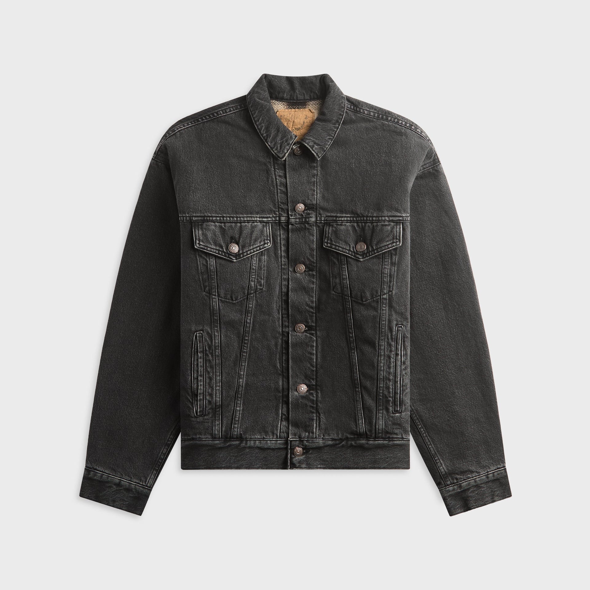 orSLOW Flannel Check Lining JK B.Denim Stone Shirt - Black / White