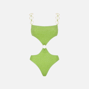 Oseree Lumiere Ring Cut Out Maillot - Lime