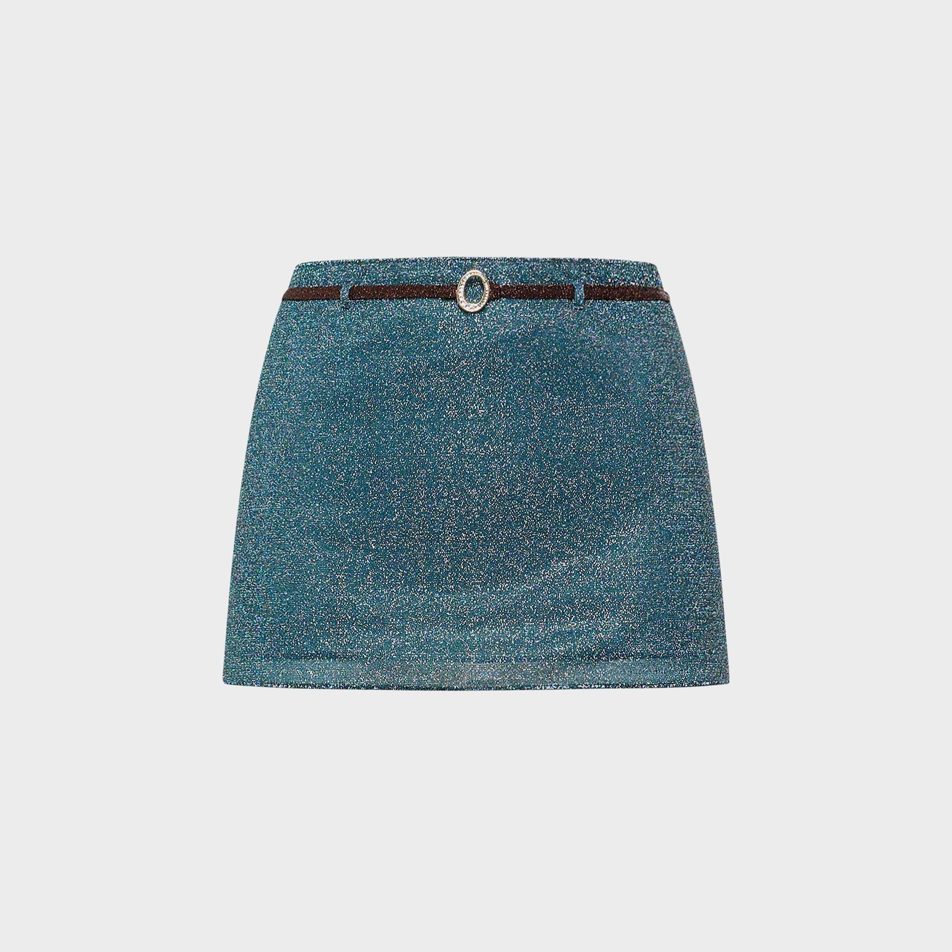 Oseree Lumière Micro Belt Skirt - Peacock