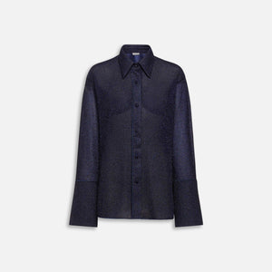 Oseree Lumiere Lurex Long Shirt - Night Blue