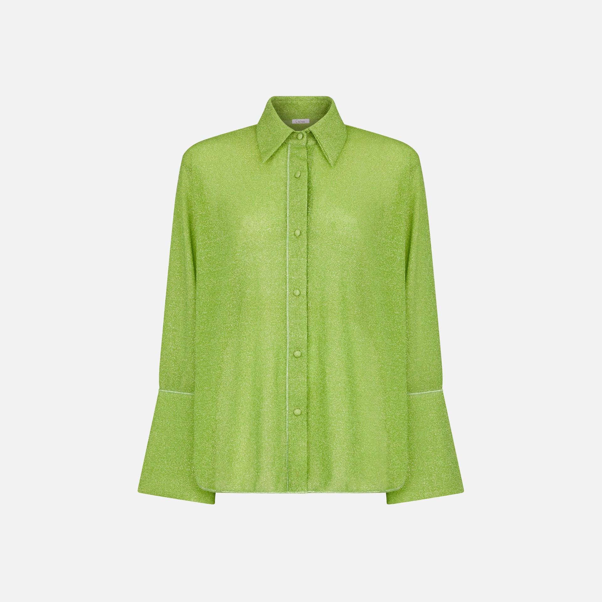 Oseree Lumiere Lurex Long Shirt - Lime