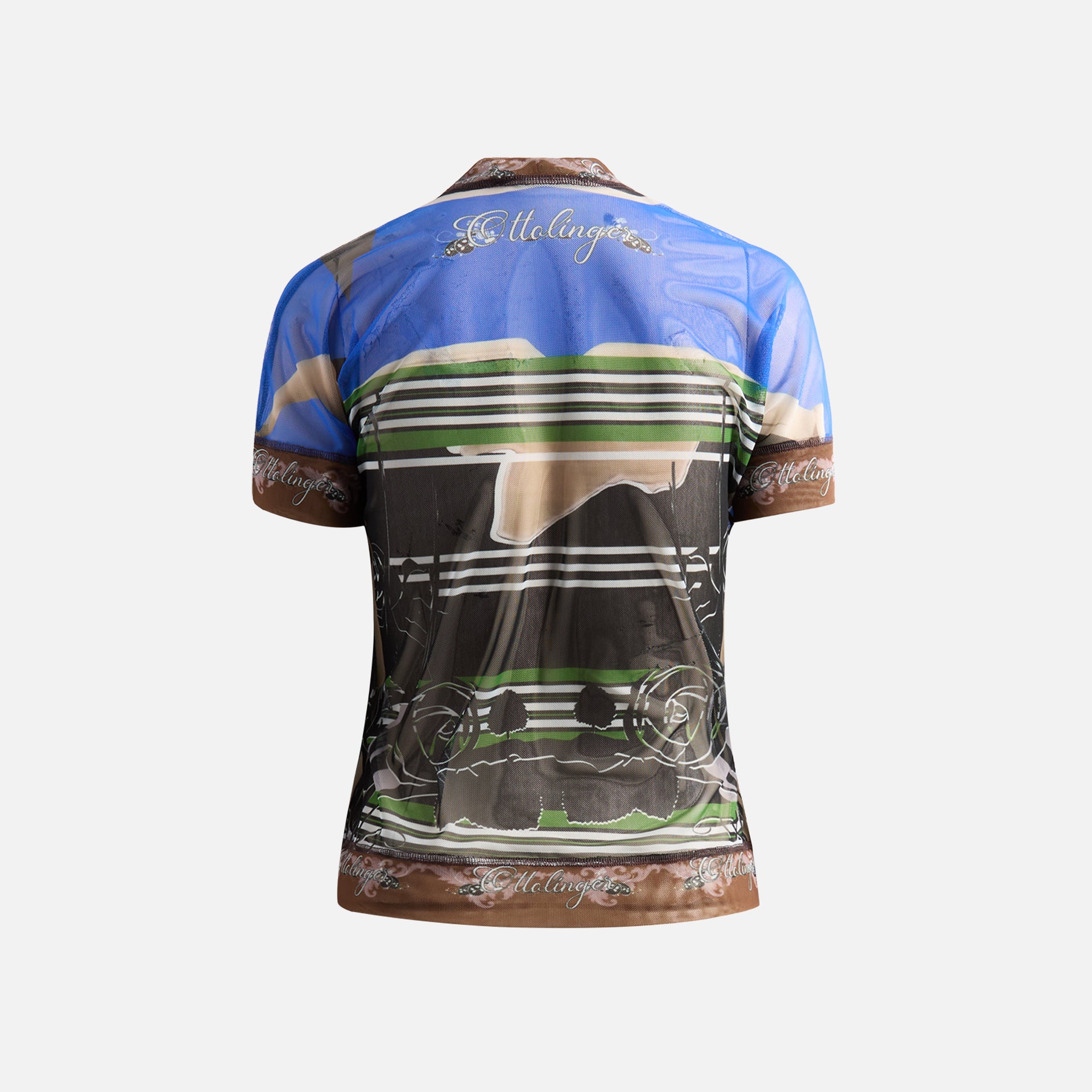 Ottolinger Mesh Deconstructed Short Sleeve - Polo Print