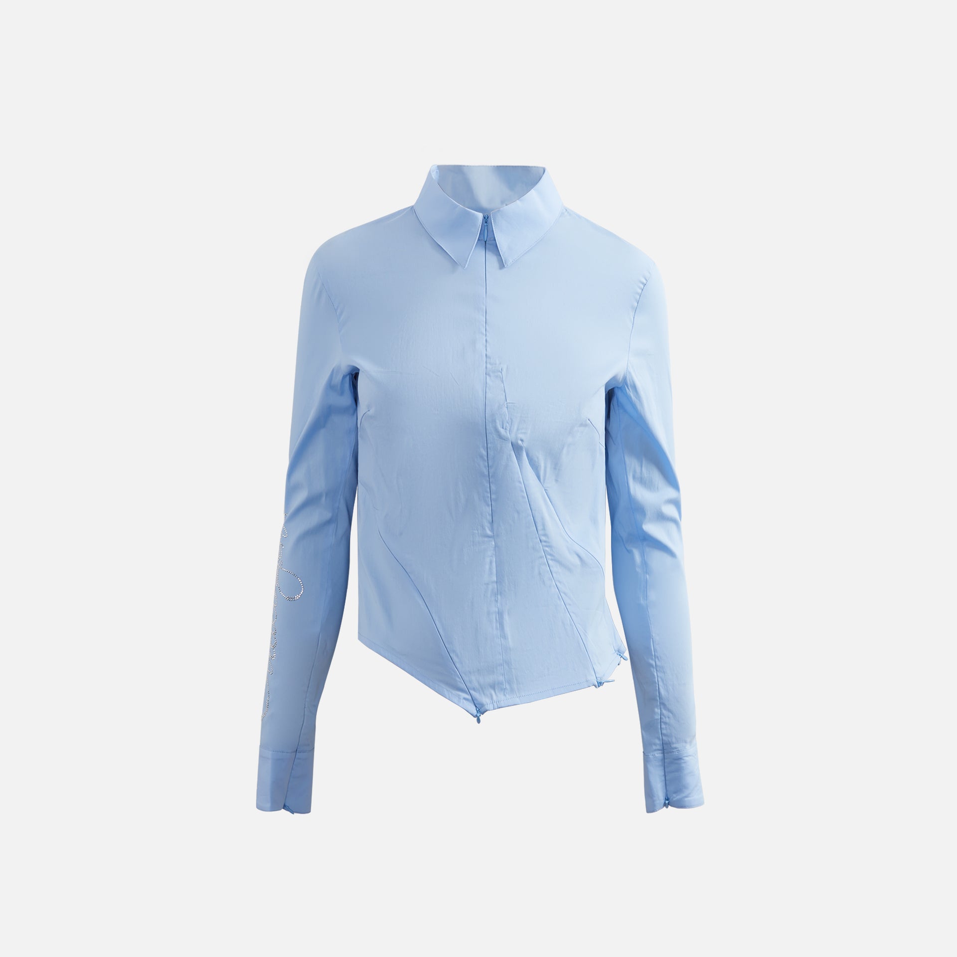 Ottolinger Fitted Zip sleeve Shirt - Light Blue