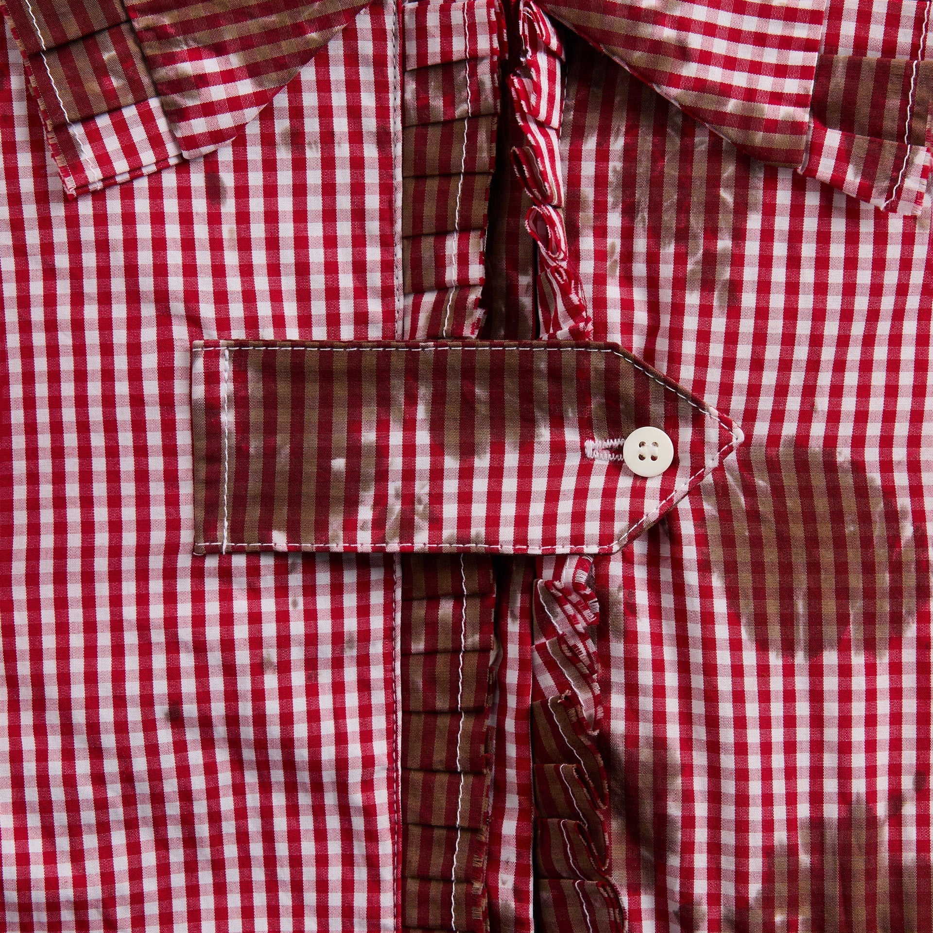 Ottolinger Picnic Ruched Ruffle Blouse - Gingham