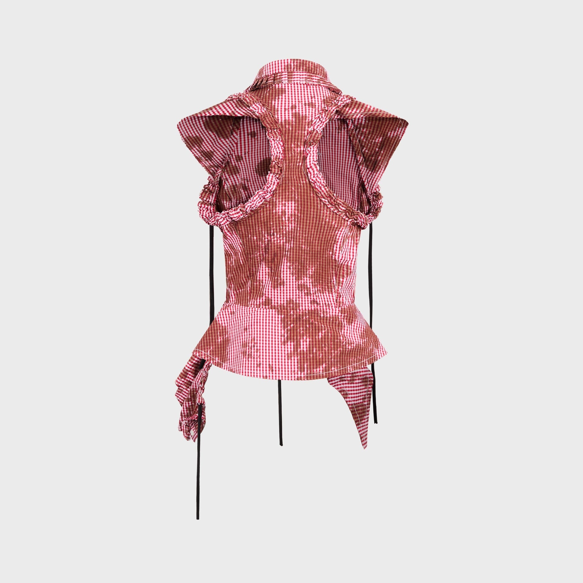 Ottolinger Picnic Ruched Ruffle Blouse - Gingham