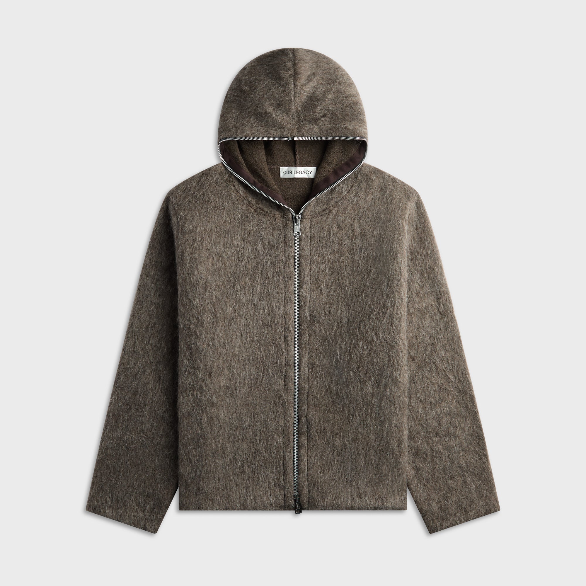 Our Legacy Full Zip Hood - Mole Grey Hairy Wool – Kith