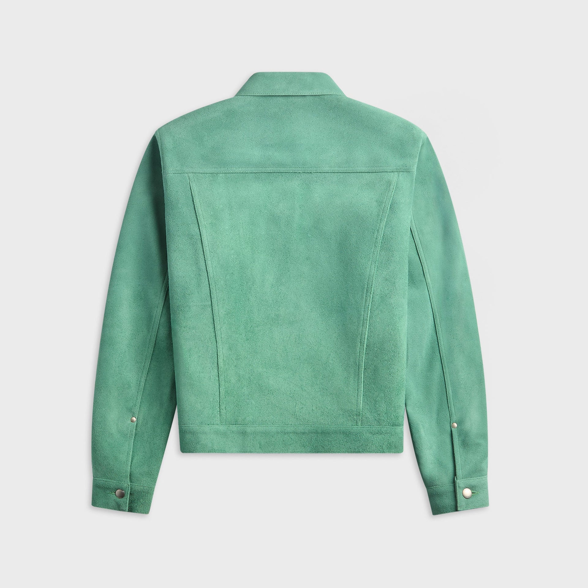vowels Suede Trucker Jacket - Damp Green