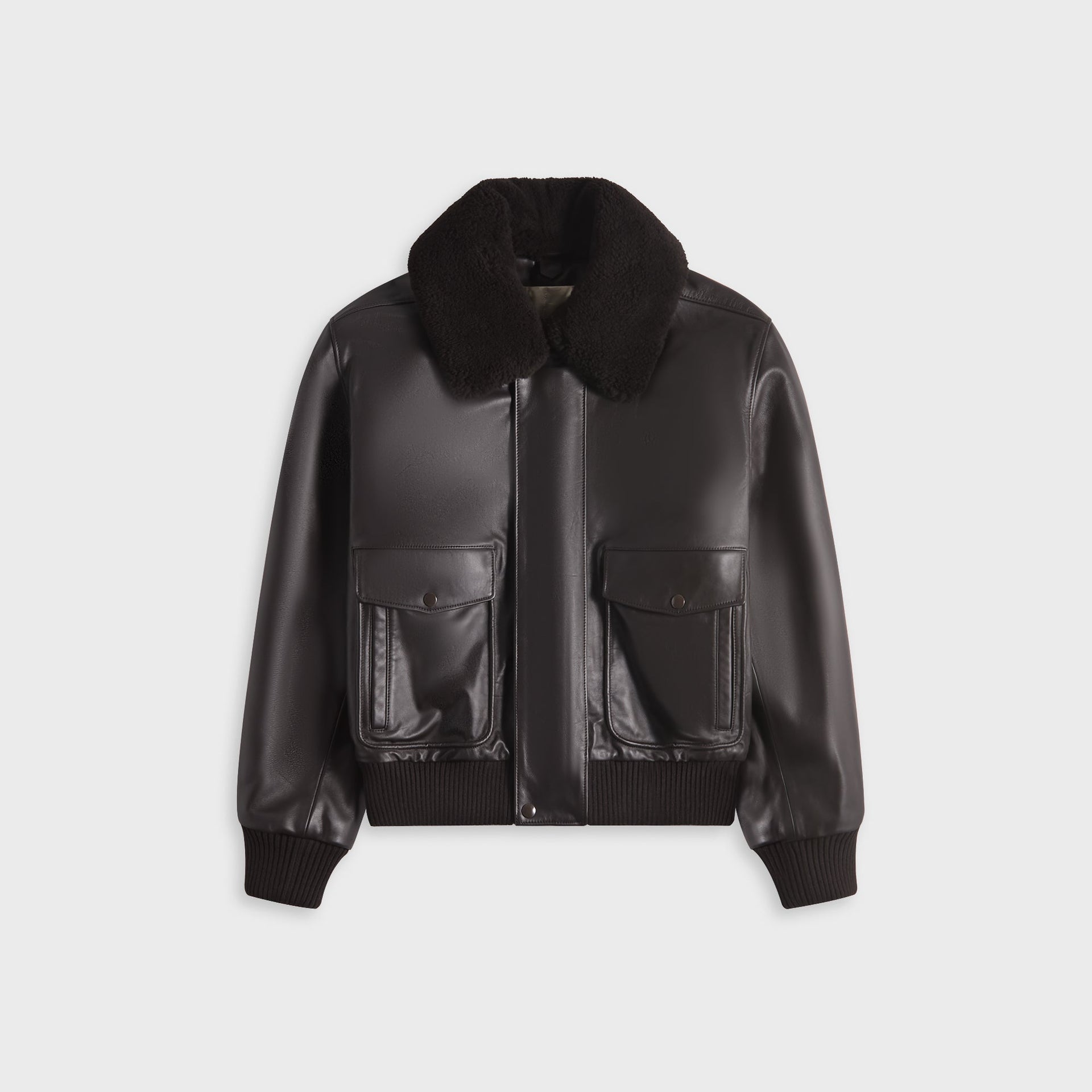 Lemaire Leather Blouson - Charred Oak