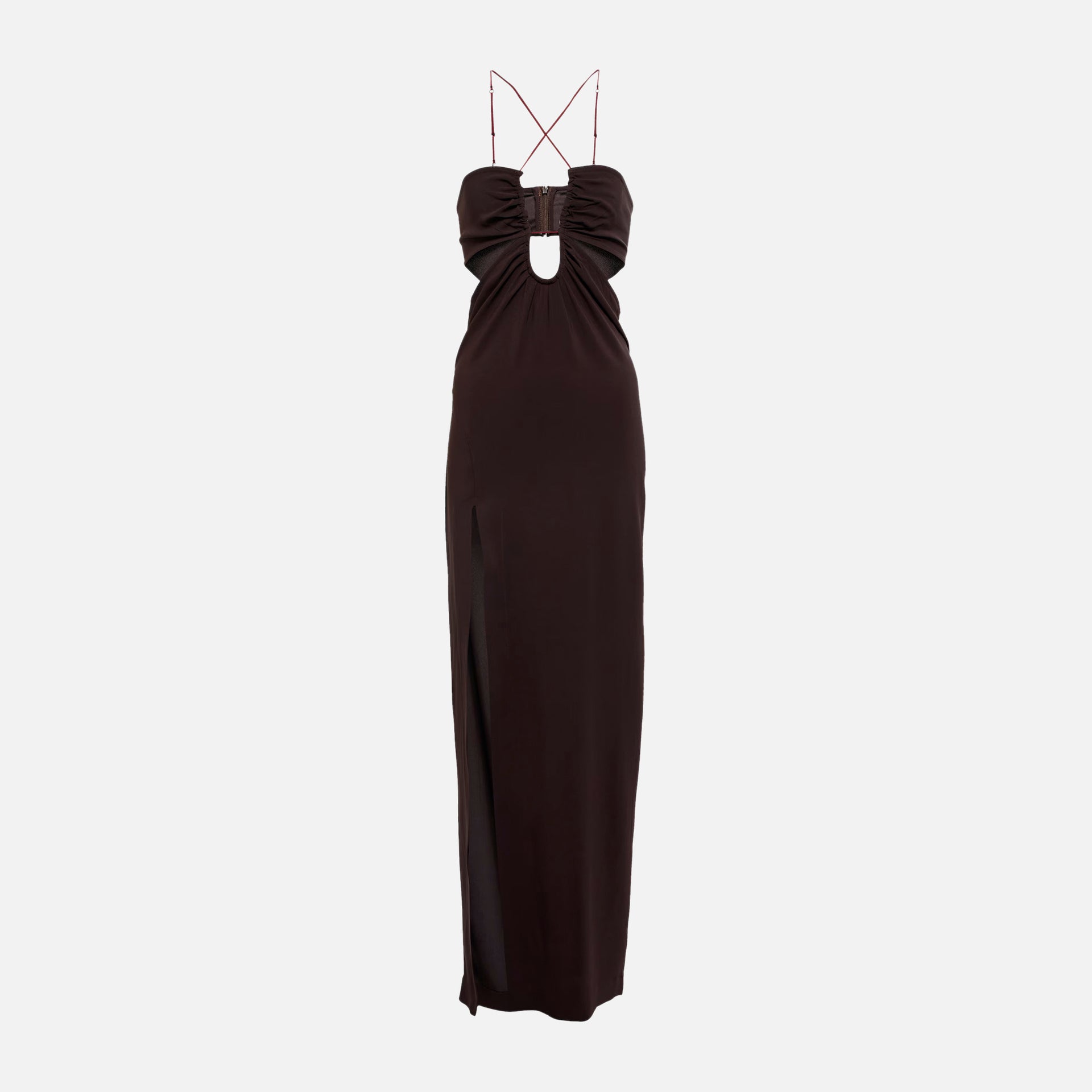 Nensi Dojaka Cutout Jersey Maxi Dress - Brown