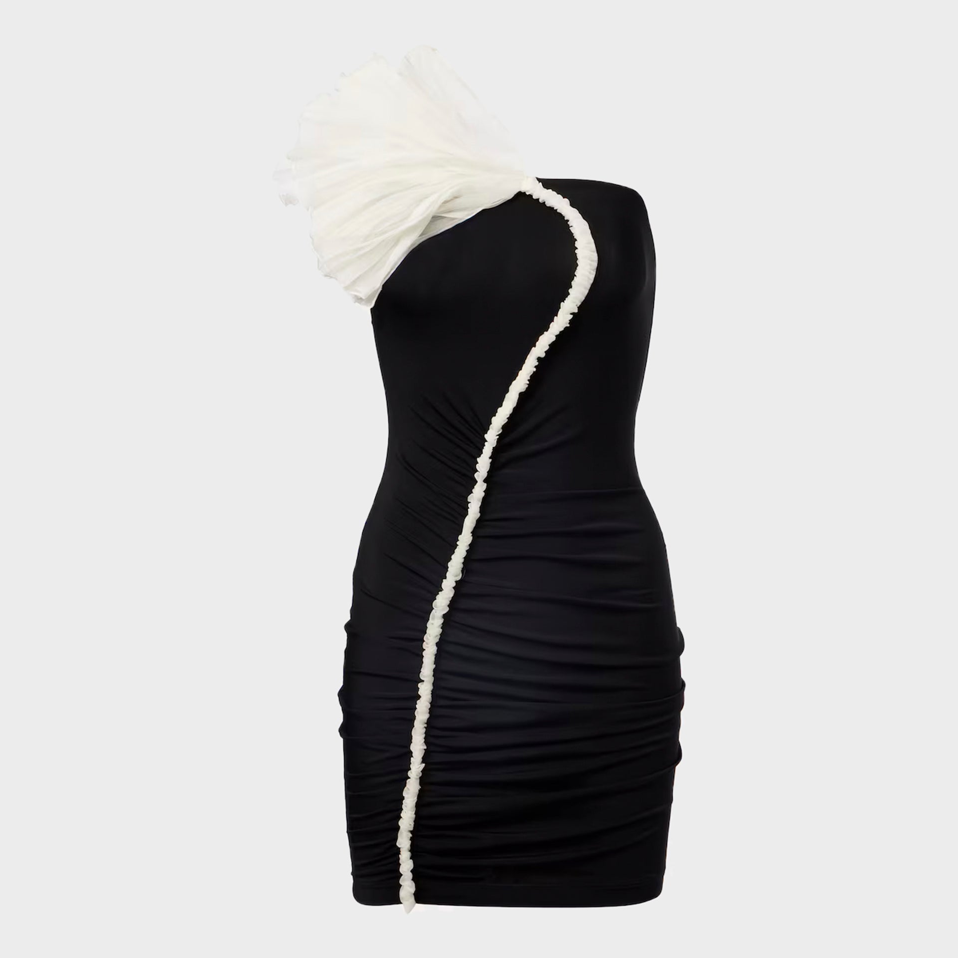 Nensi Dojaka Flower Mini Dress - Black / White