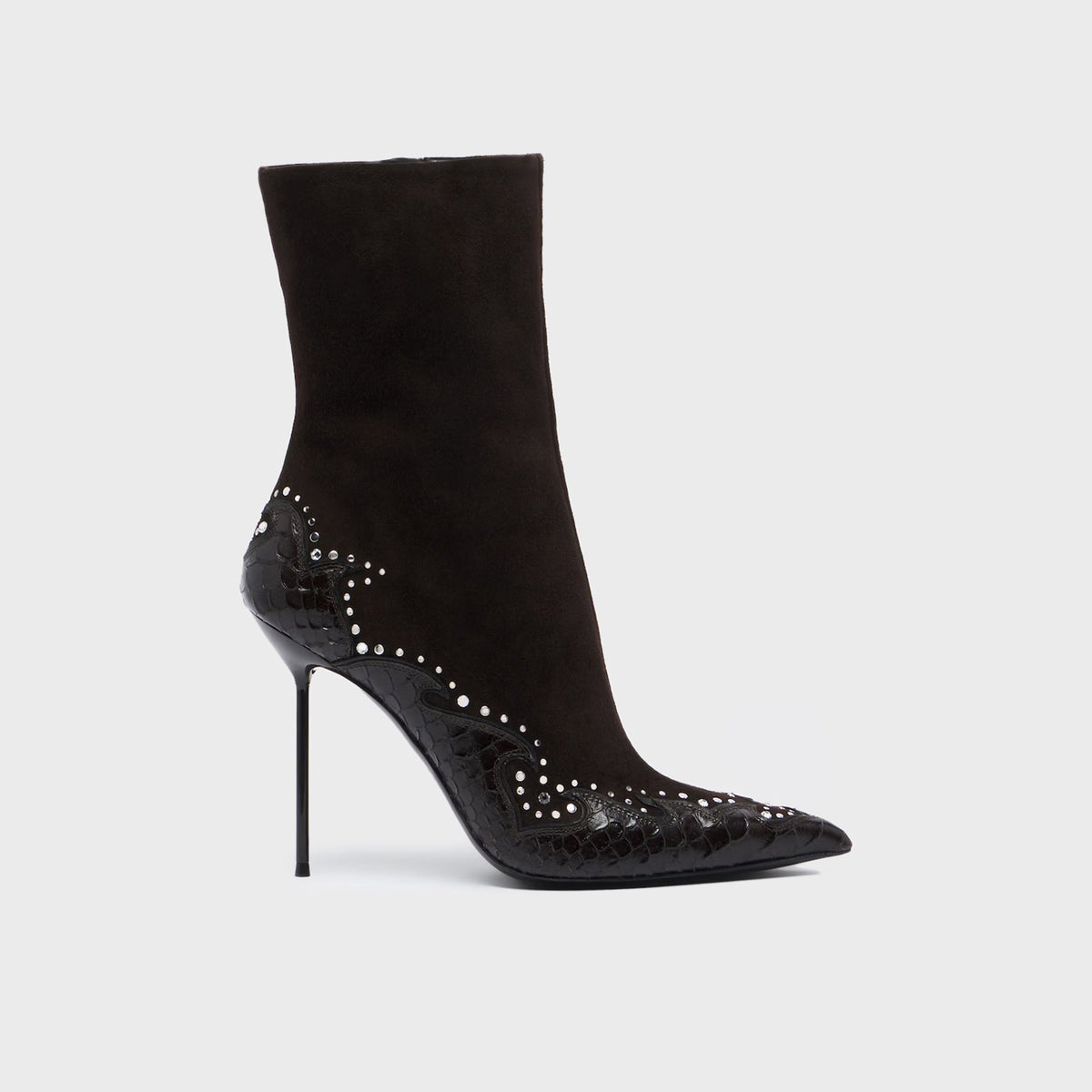 Paris Texas Lidia Queen of Hearts Ankle Boot - Fondente / Diamond