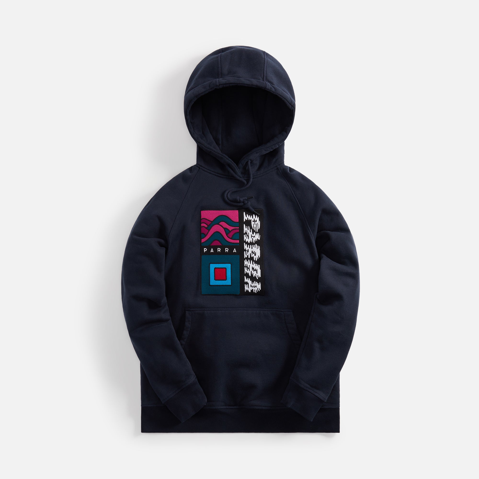 by Parra Wave Block Tremors Hooded Sweatshirt - Navy Blue – Kith