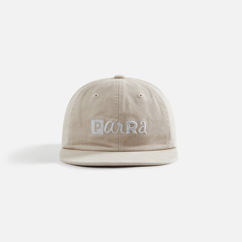 by Parra Blocked Logo 6 Panel Cap - Off White