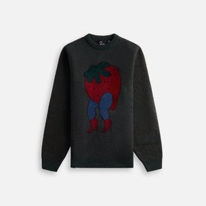 by Parra Stupid Strawberry Knitted Pullover - Hunter Green