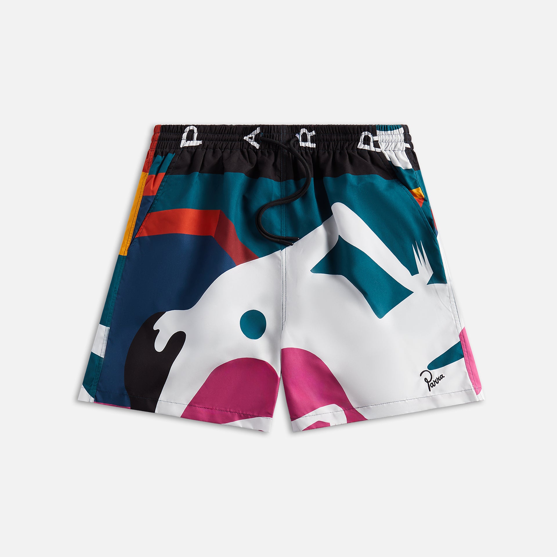 by Parra Beached In White Swim Rib Shorts - Multi