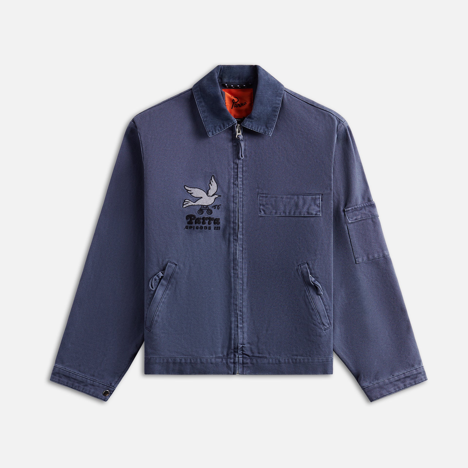 by Parra Twilled Bird Wheel Jacket - Washed Blue