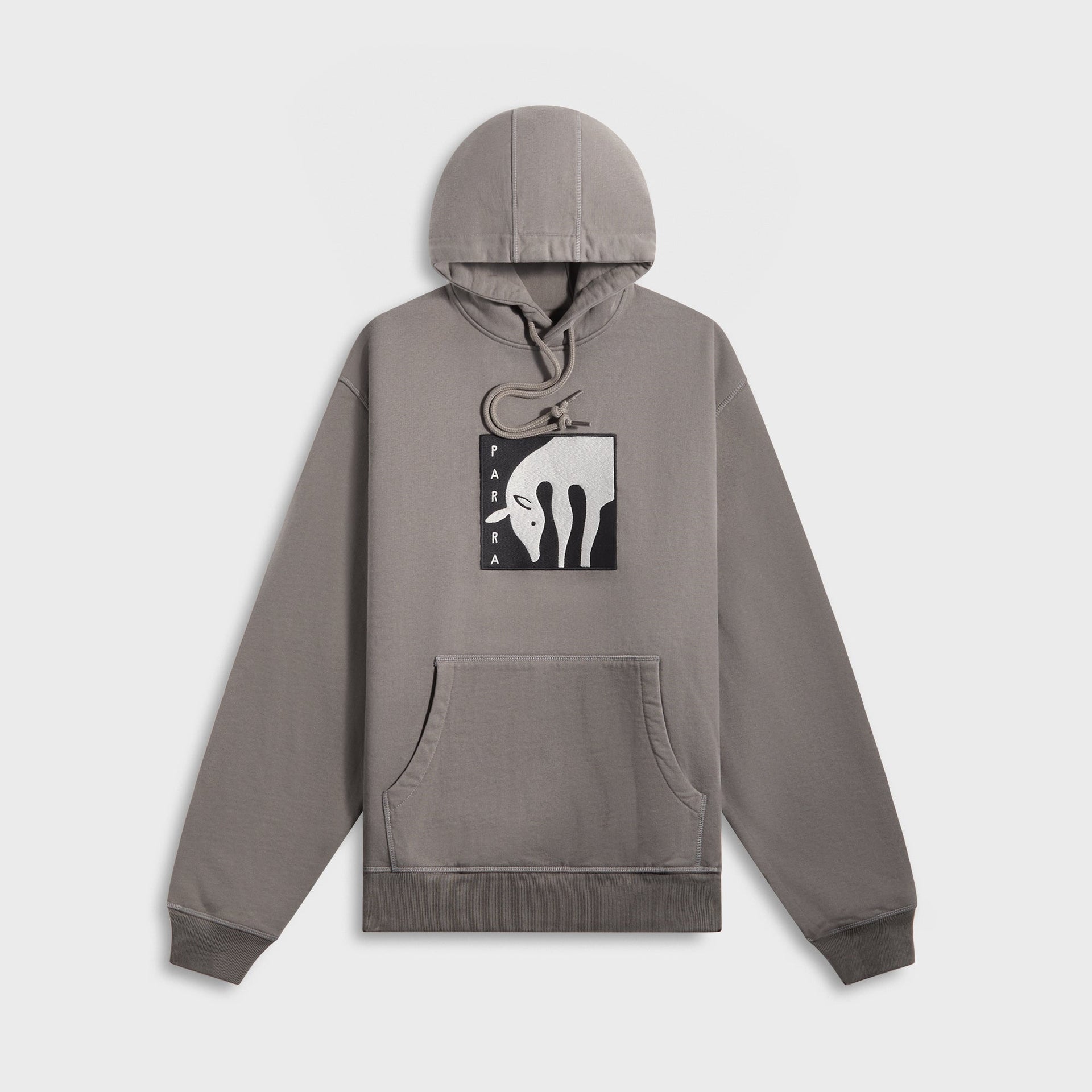 by Parra Get On The Donkey Hooded Sweatshirt in Washed Grey