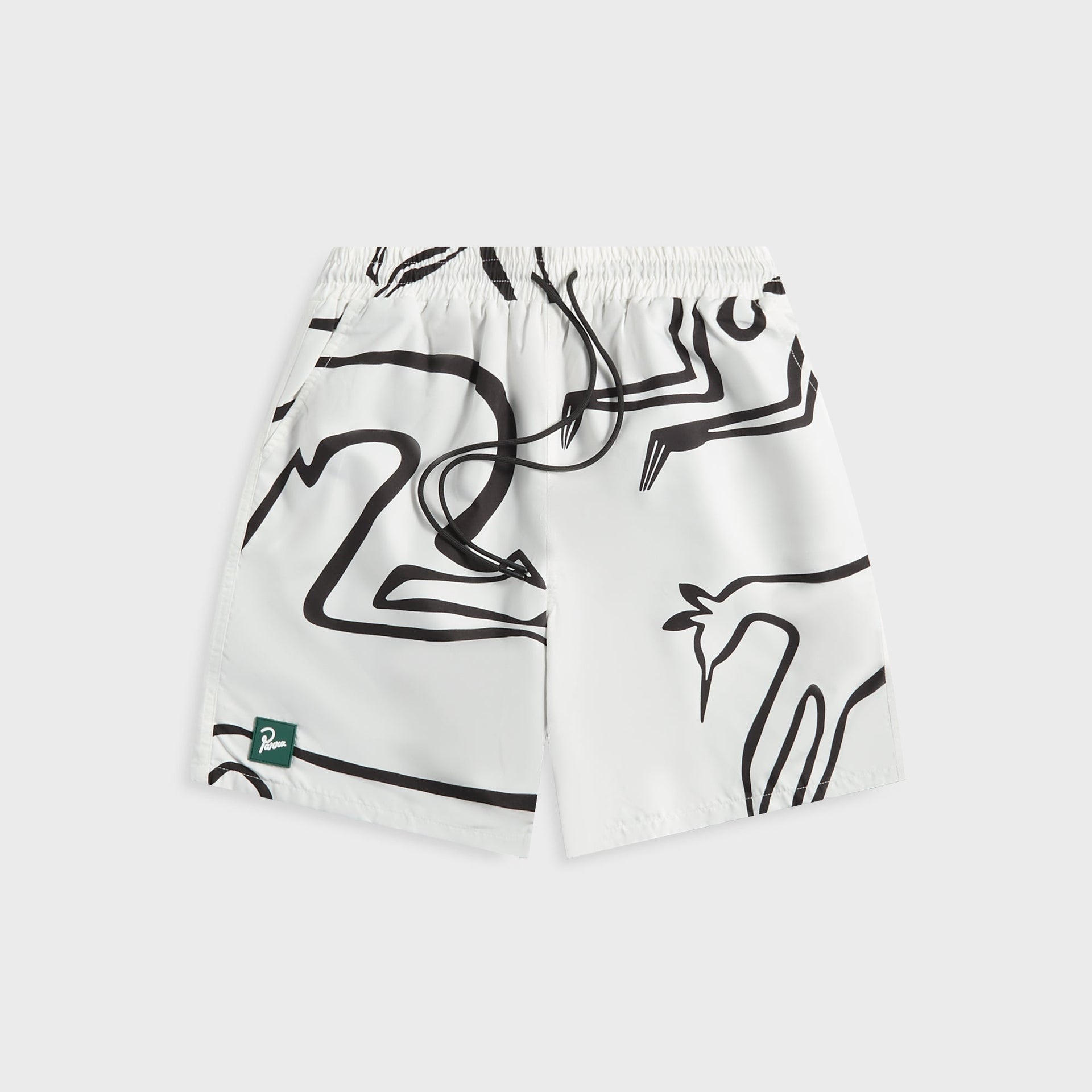 by Parra Yoga Walks Swim Shorts in White