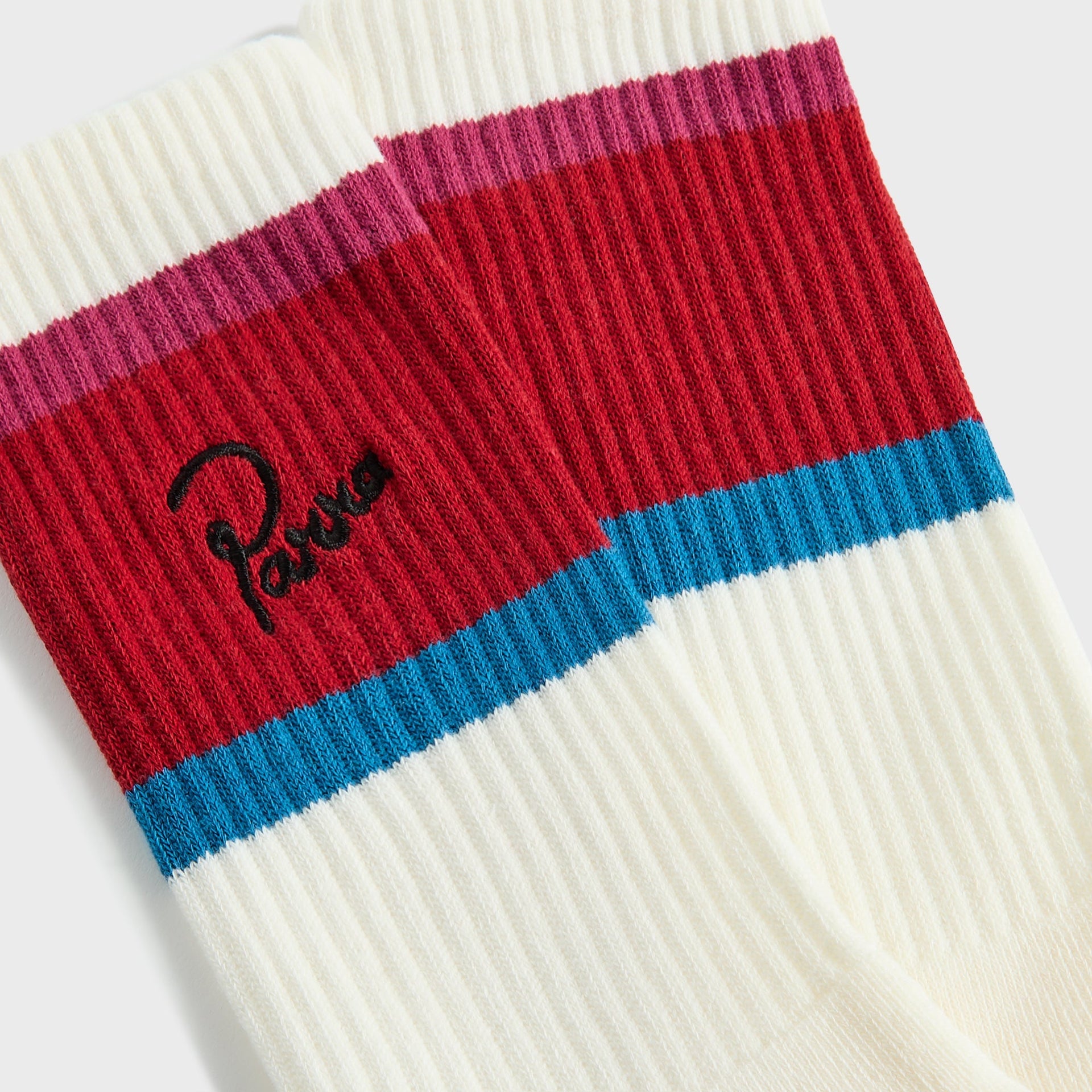 by Parra Signature Striped Crew Socks - Red