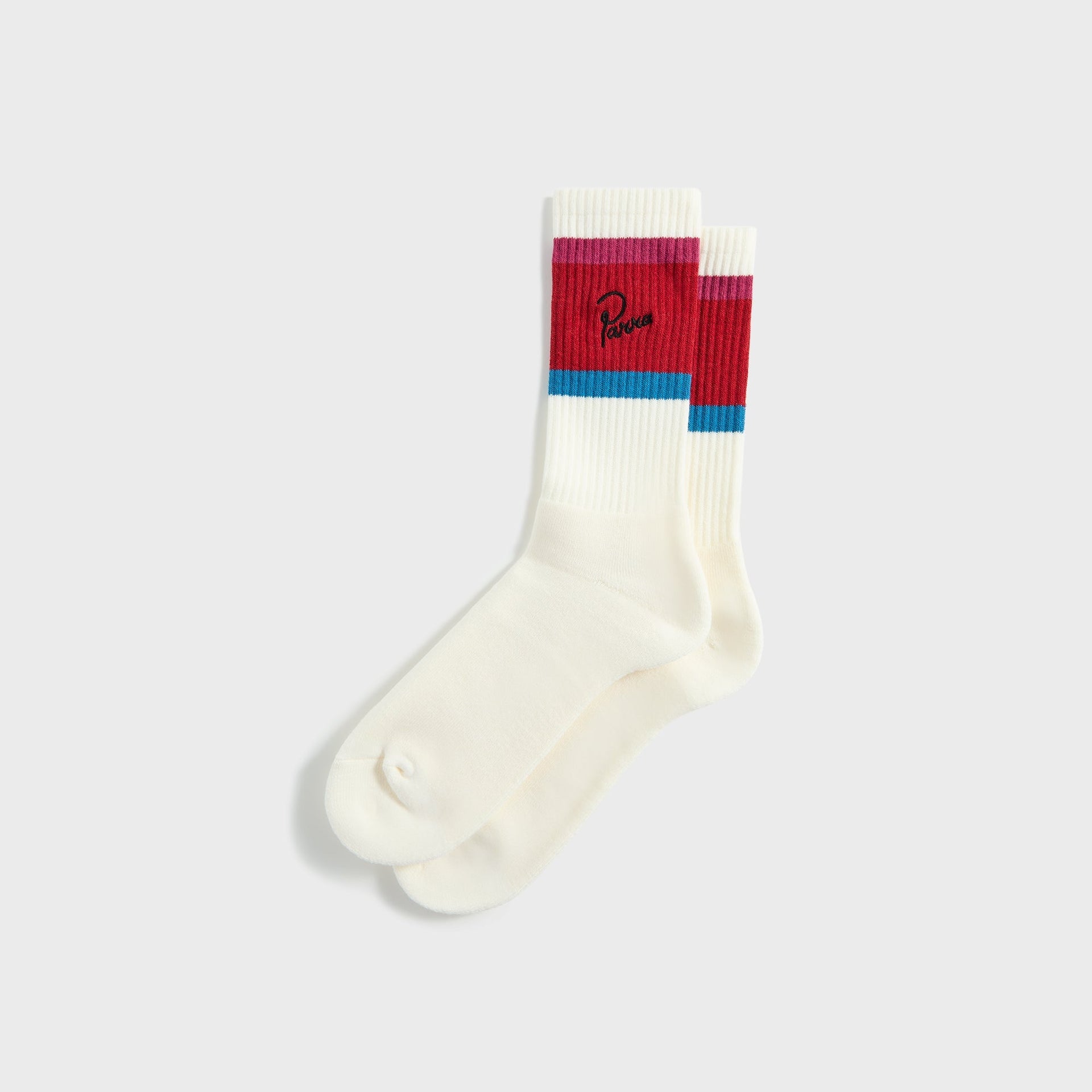by Parra Signature Striped Crew Socks - Red