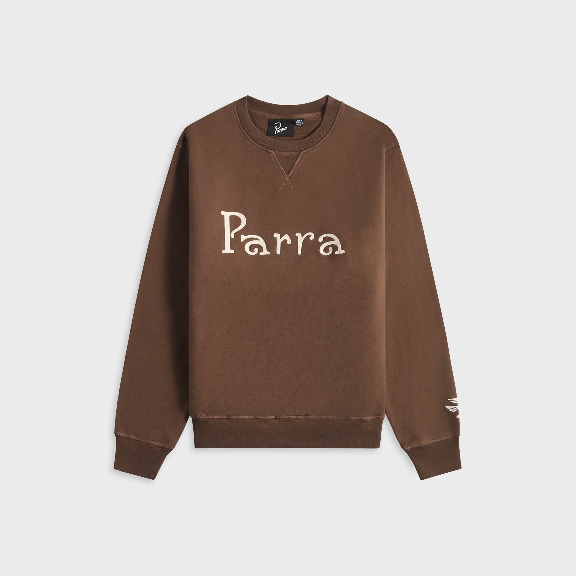 by Parra Weird Trad Logo Crew Neck Sweatshirt - Brown