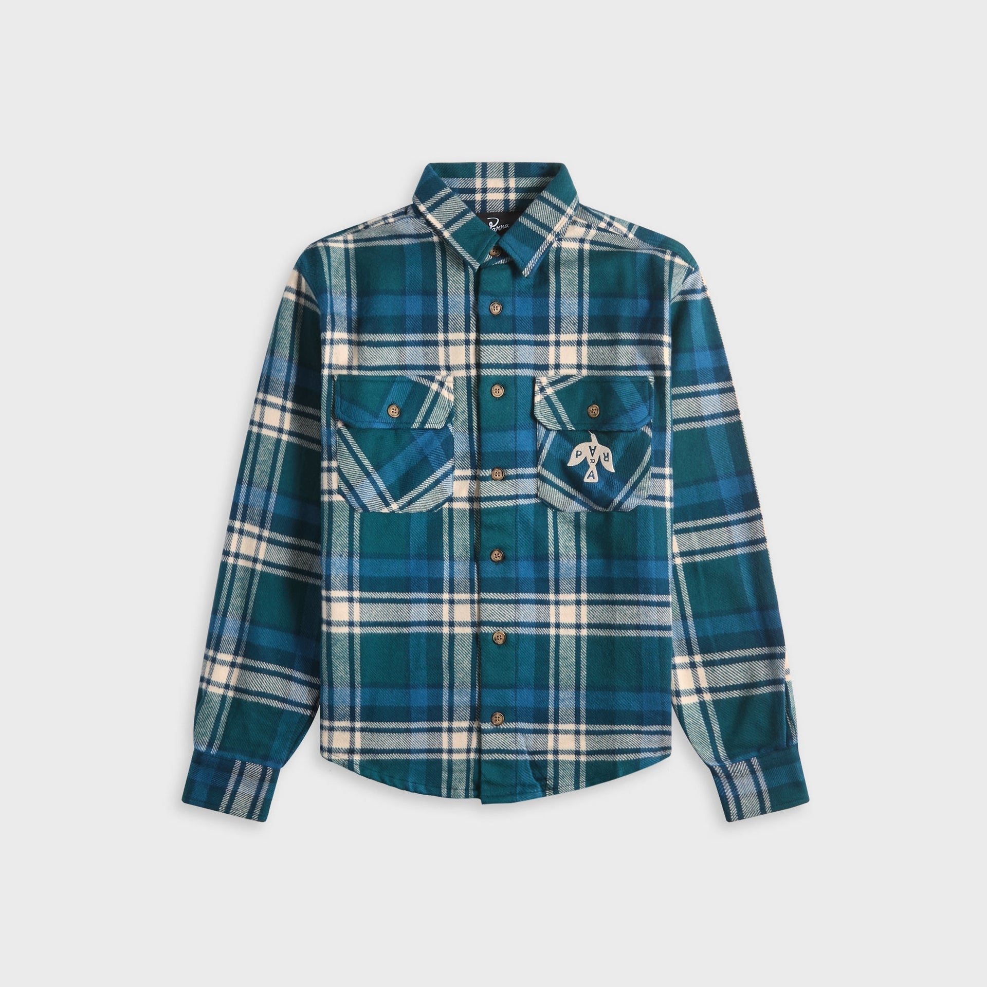 by Parra Crow Flannel Shirt - Pine Green