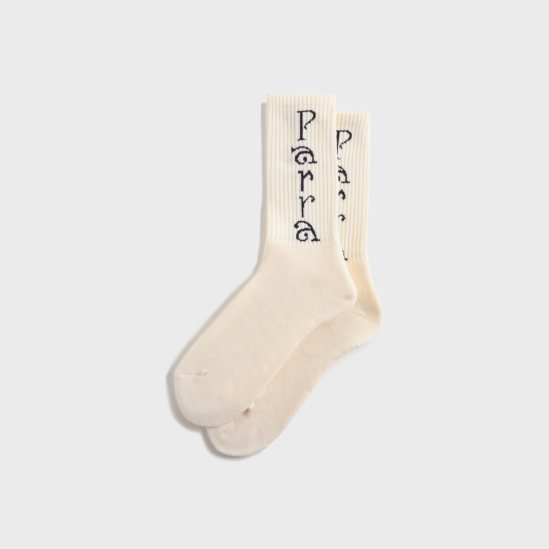 by Parra Weird Trad Logo Crew Socks - White