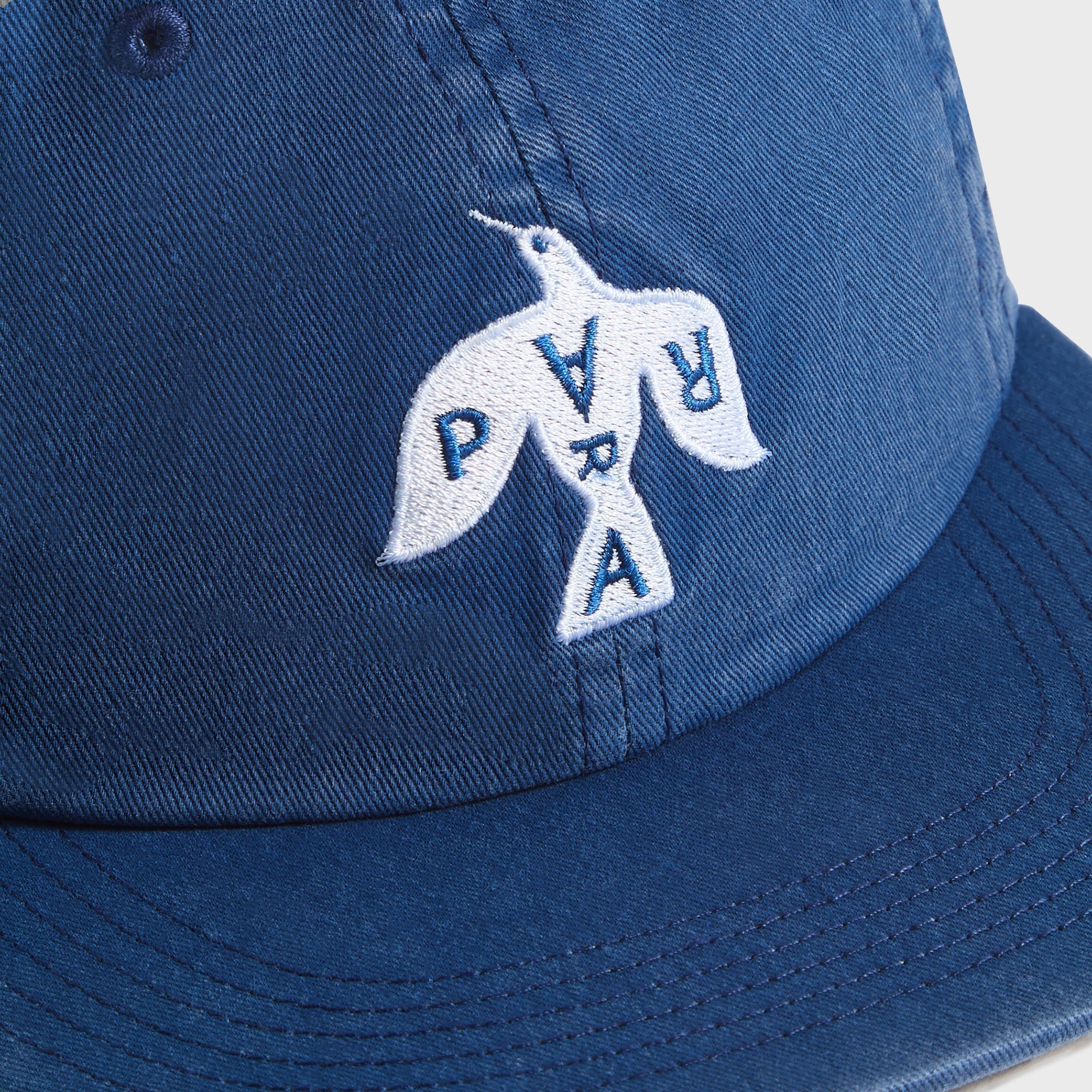 by Parra Crow Logo 6 Panel Cap - Blue – Kith