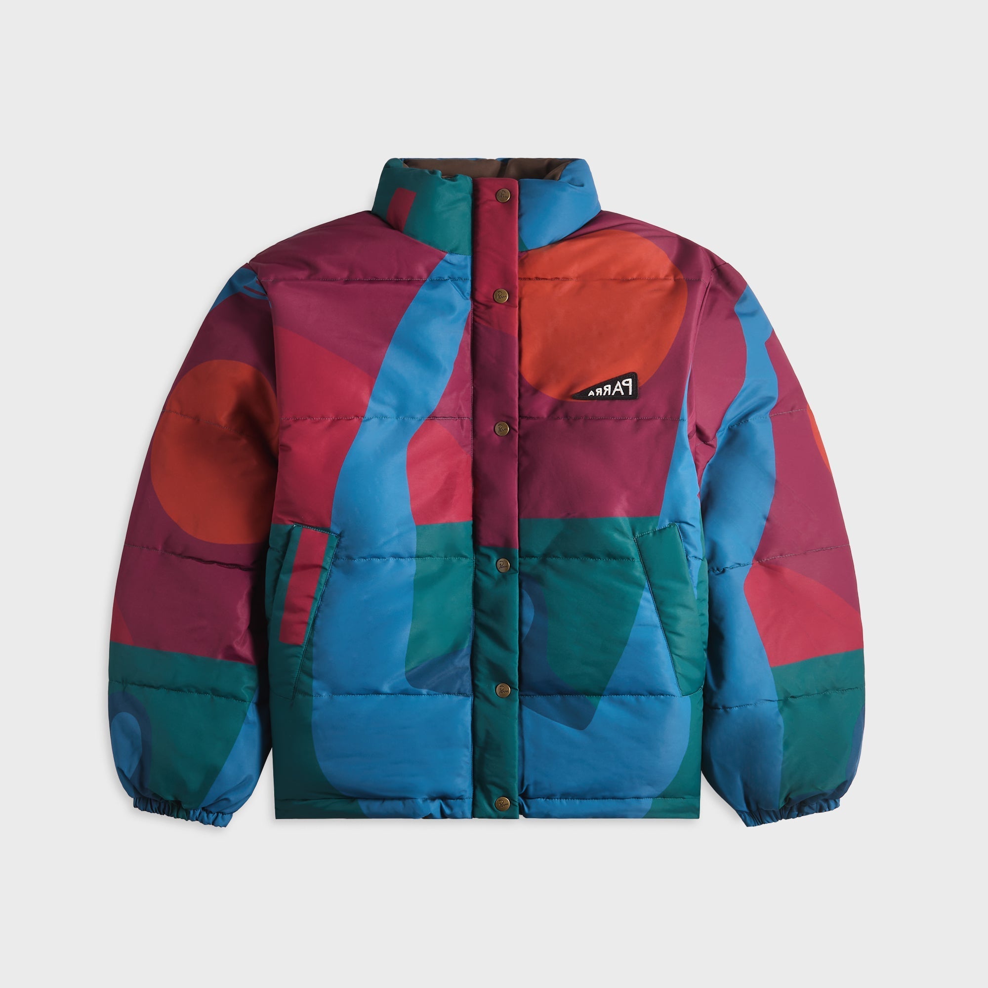 ジャケット・アウター protect Reversible Puffer jacket by Parra Protect The Sun Reversible Puffer Jacket - Brown – Kith