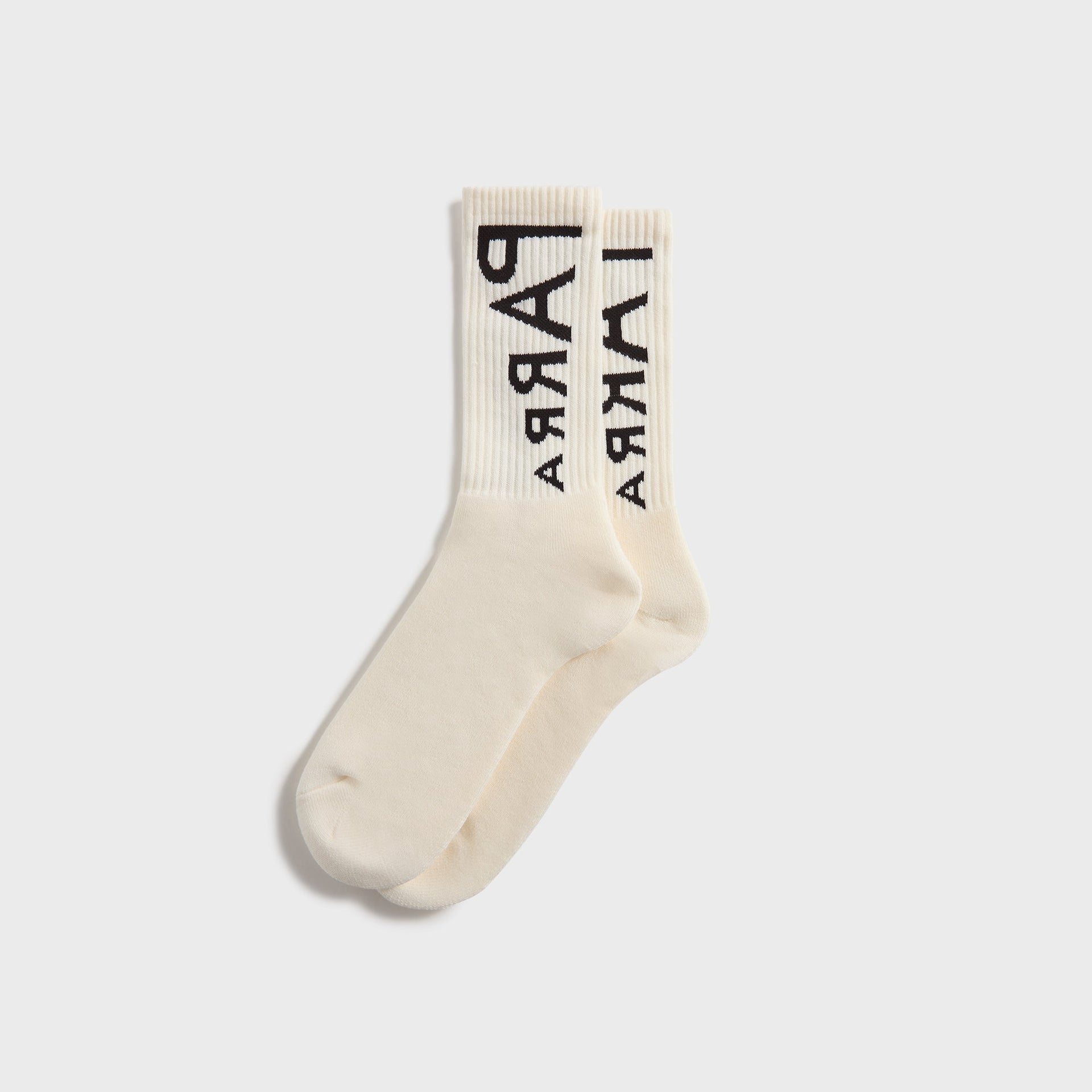 by Parra Reversed Flag Logo Crew Socks - White