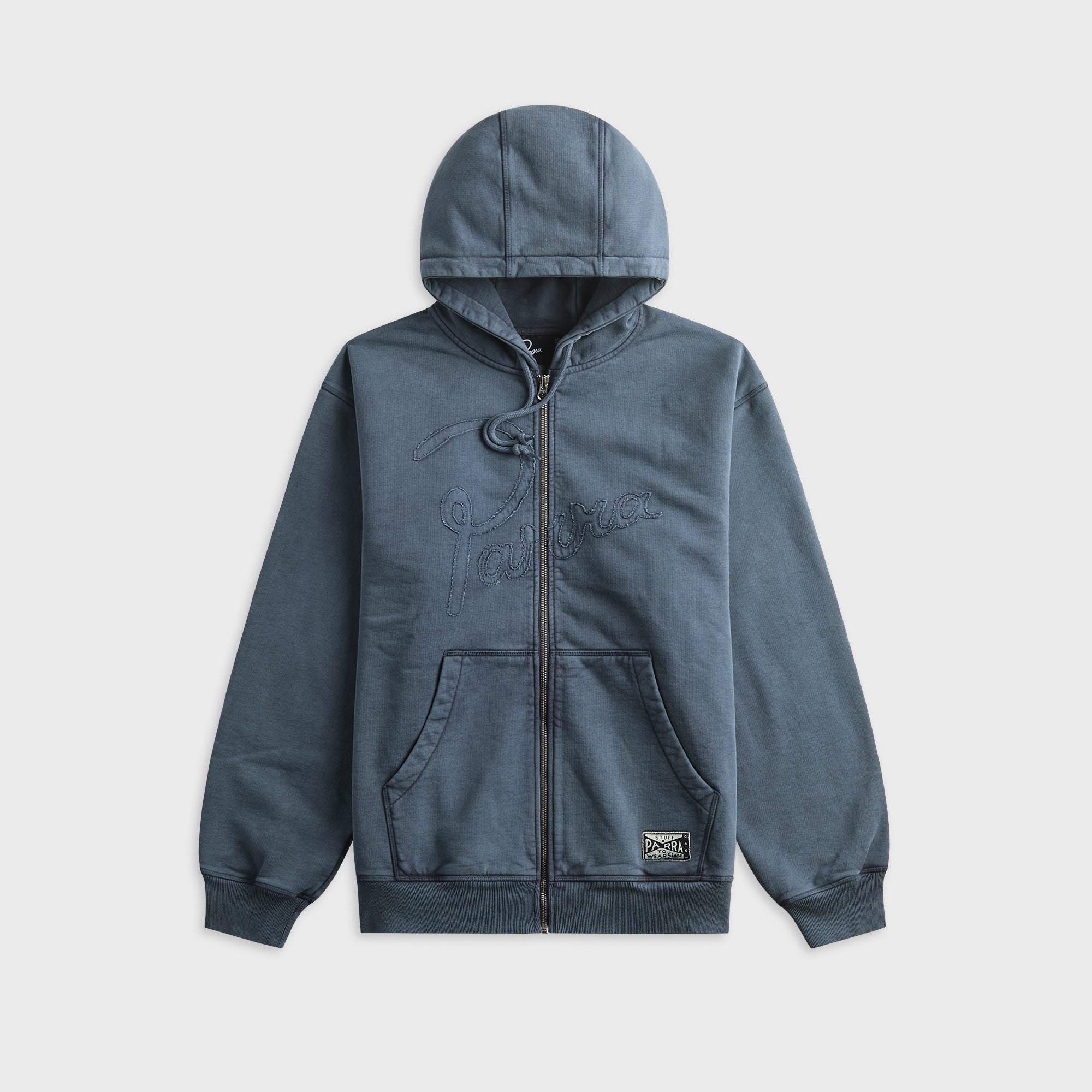 by Parra Not Fade Away Zip Hooded Sweatshirt - Washed Dark Grey – Kith