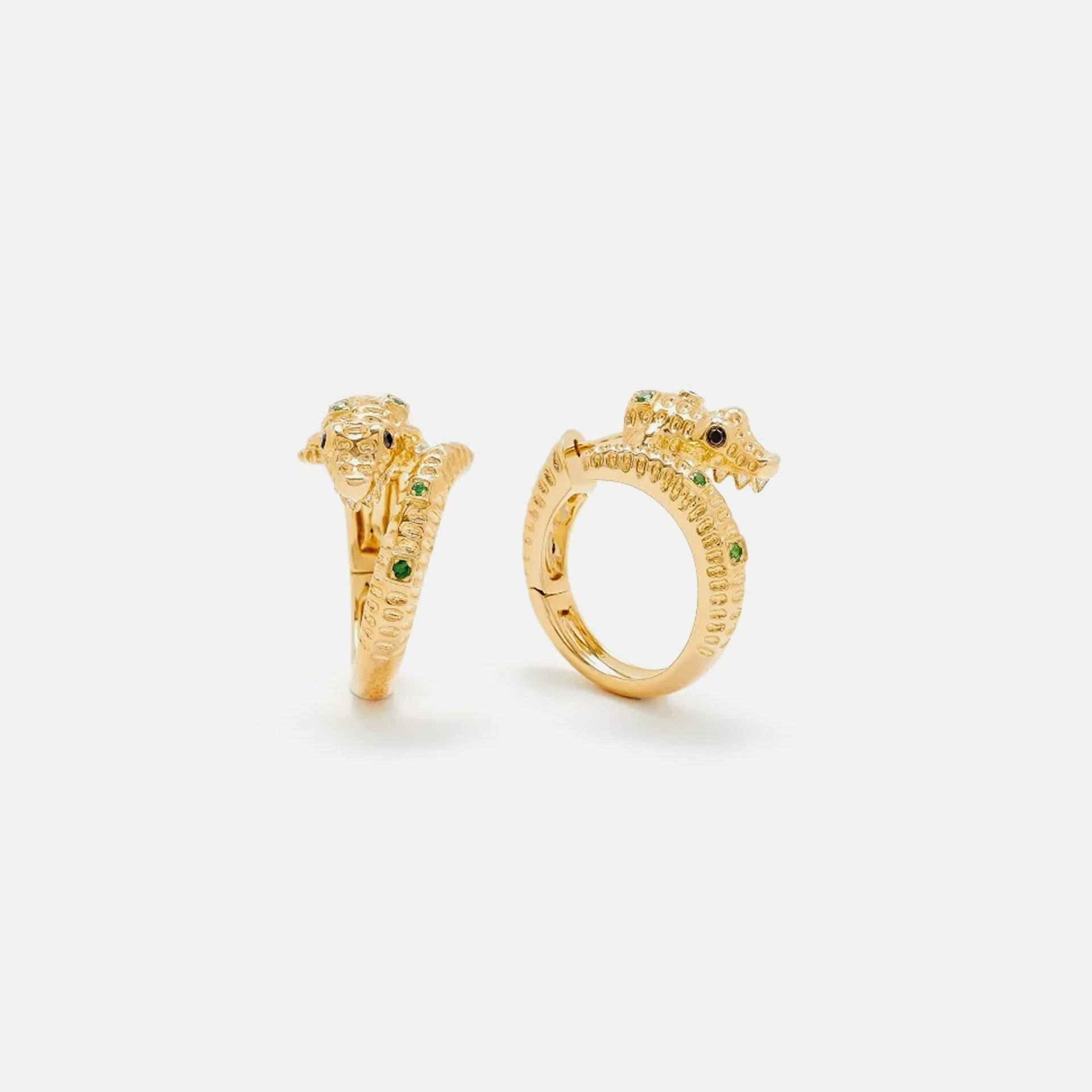 Yvonne Leon Croc Earrings - Gold