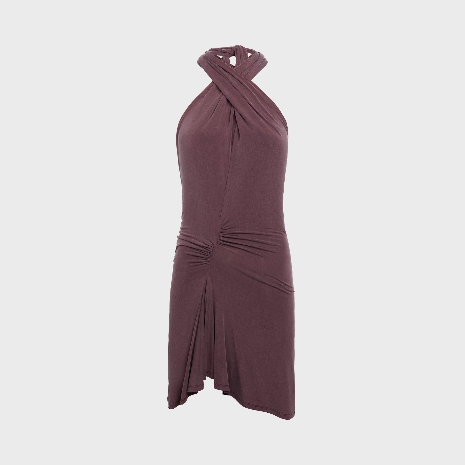 Peachy Den Kylie Halter Knot Dress - Mahogany
