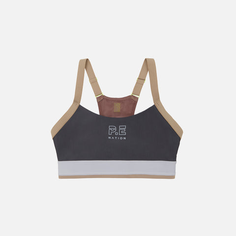 P.E Nation Terrain Sports Bra in Dark Shadow