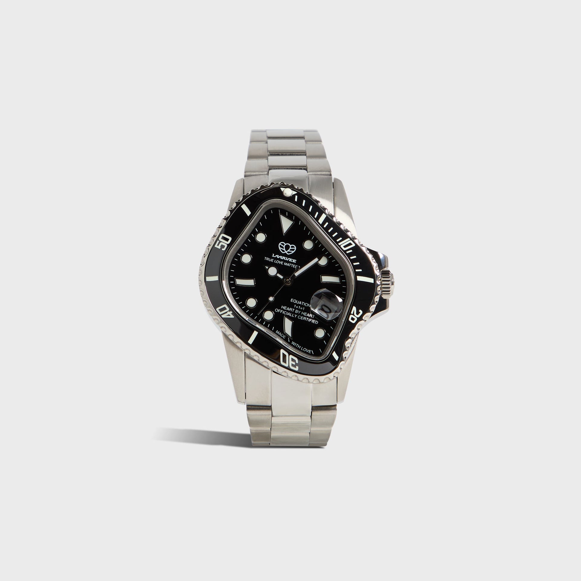 LAARVEE Silver Precision Steel - Black Bezel / Black Dial