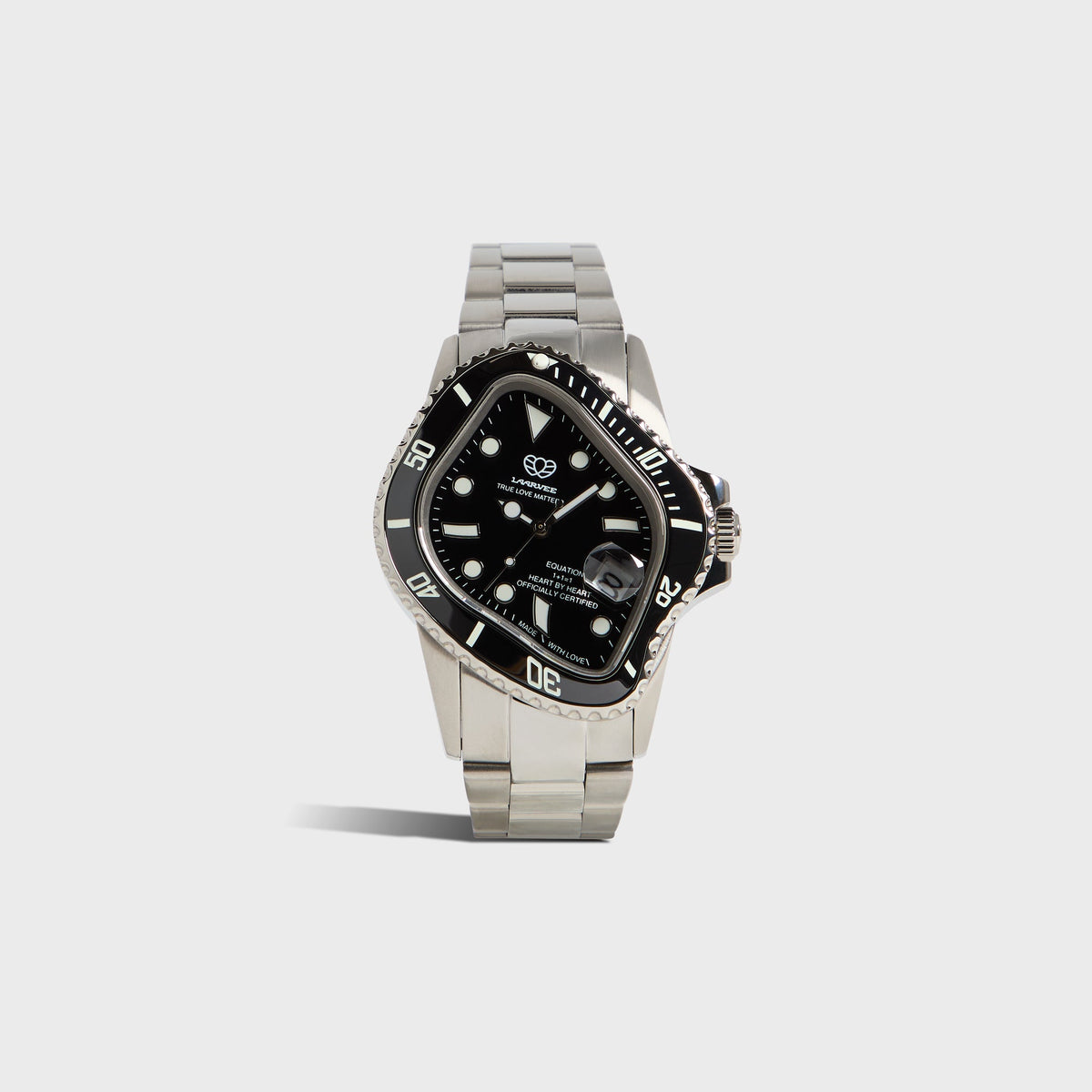 LAARVEE Silver Precision Steel - Black Bezel / Black Dial