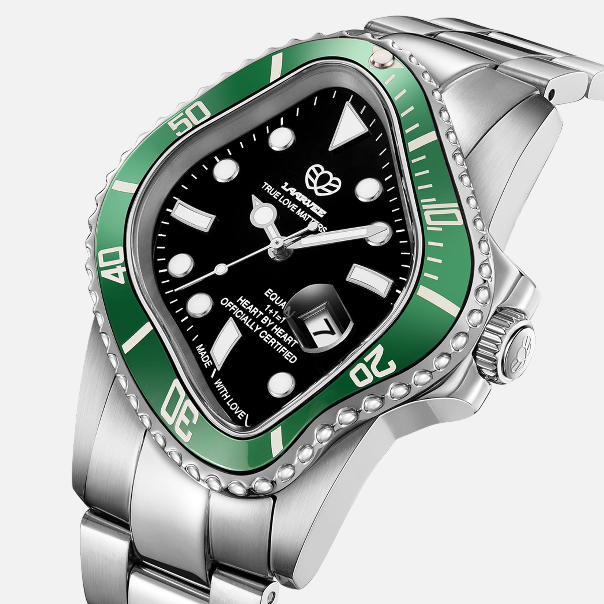 LAARVEE Silver Precision Steel - Green Bezel / Black Dial – Kith