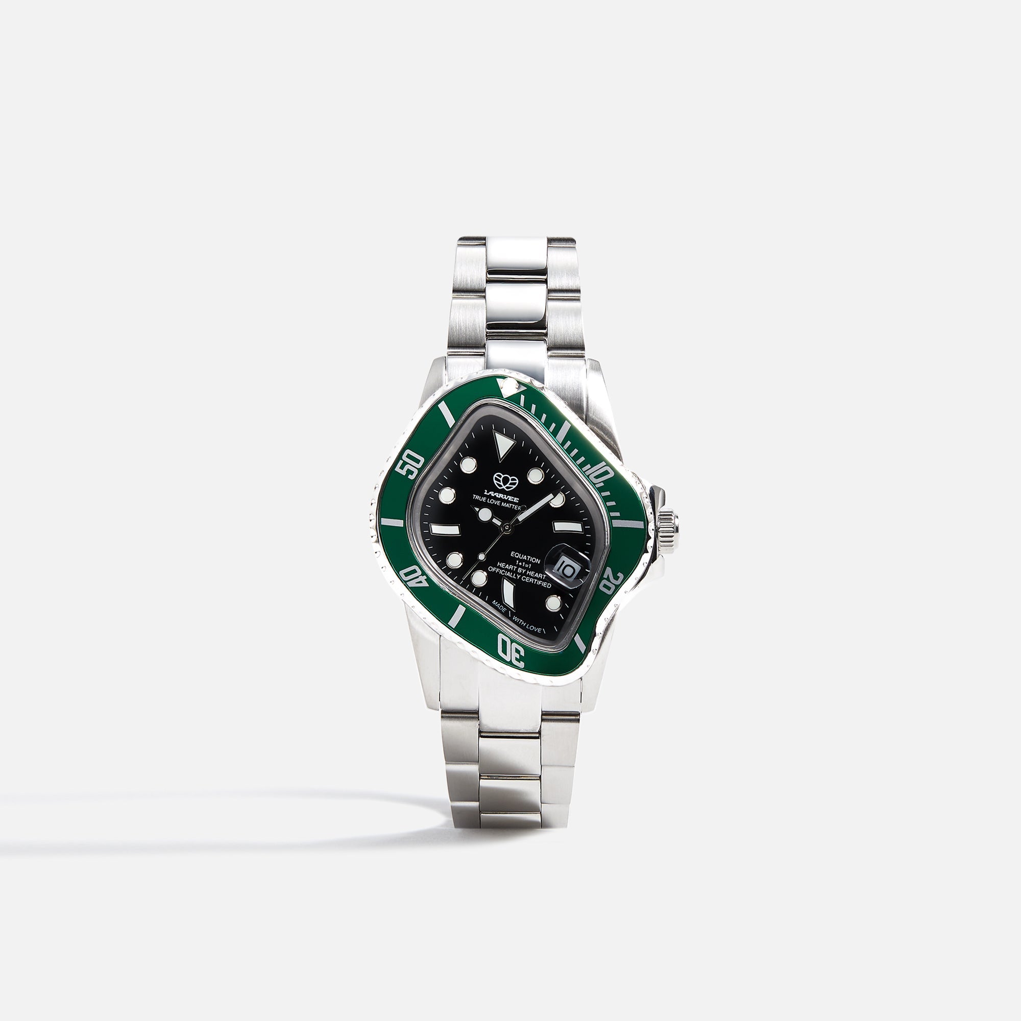 LAARVEE Silver Precision Steel - Black Bezel / Green Dial PH – Kith