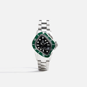 LAARVEE Silver Precision Steel - Black Bezel / Green Dial PH