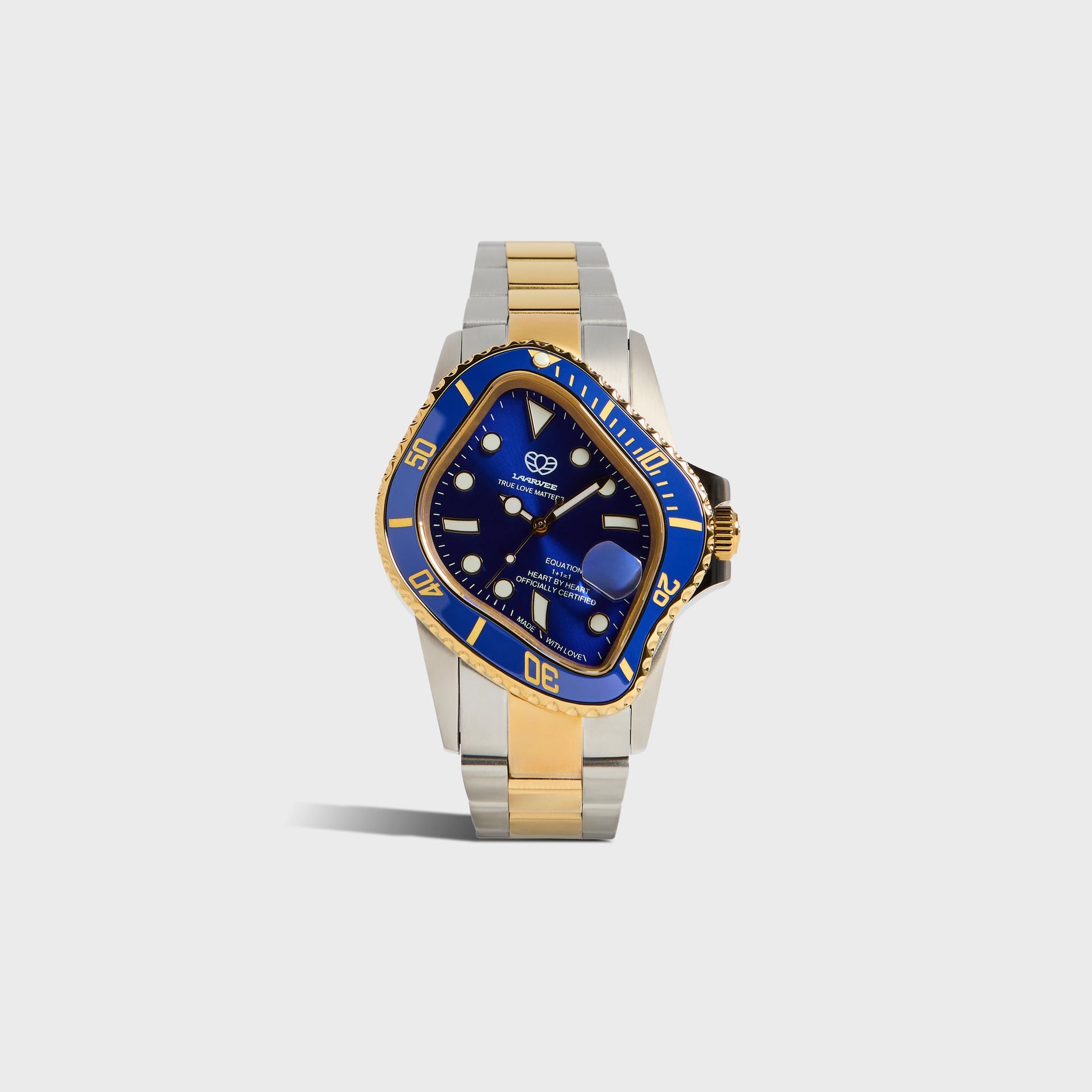 LAARVEE Silver & Golden Precision Steel - Blue Bezel / Blue Dial