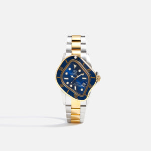 LAARVEE Silver & Golden Precision Steel - Blue Bezel / Blue Dial