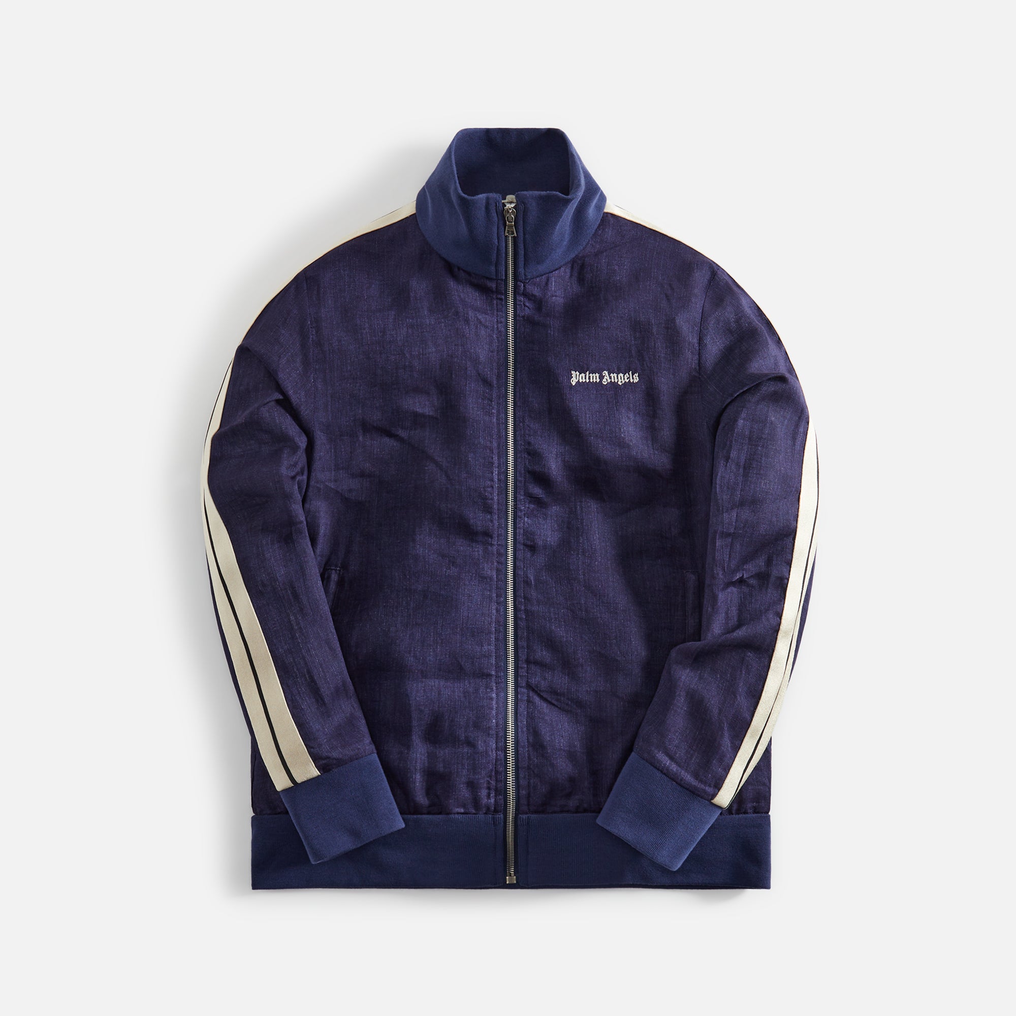 Palm Angels Classic Logo Linen Track Jacket - Navy Blue