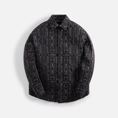 Palm Angels All Monogram Quilted Overshirt - Anthracite