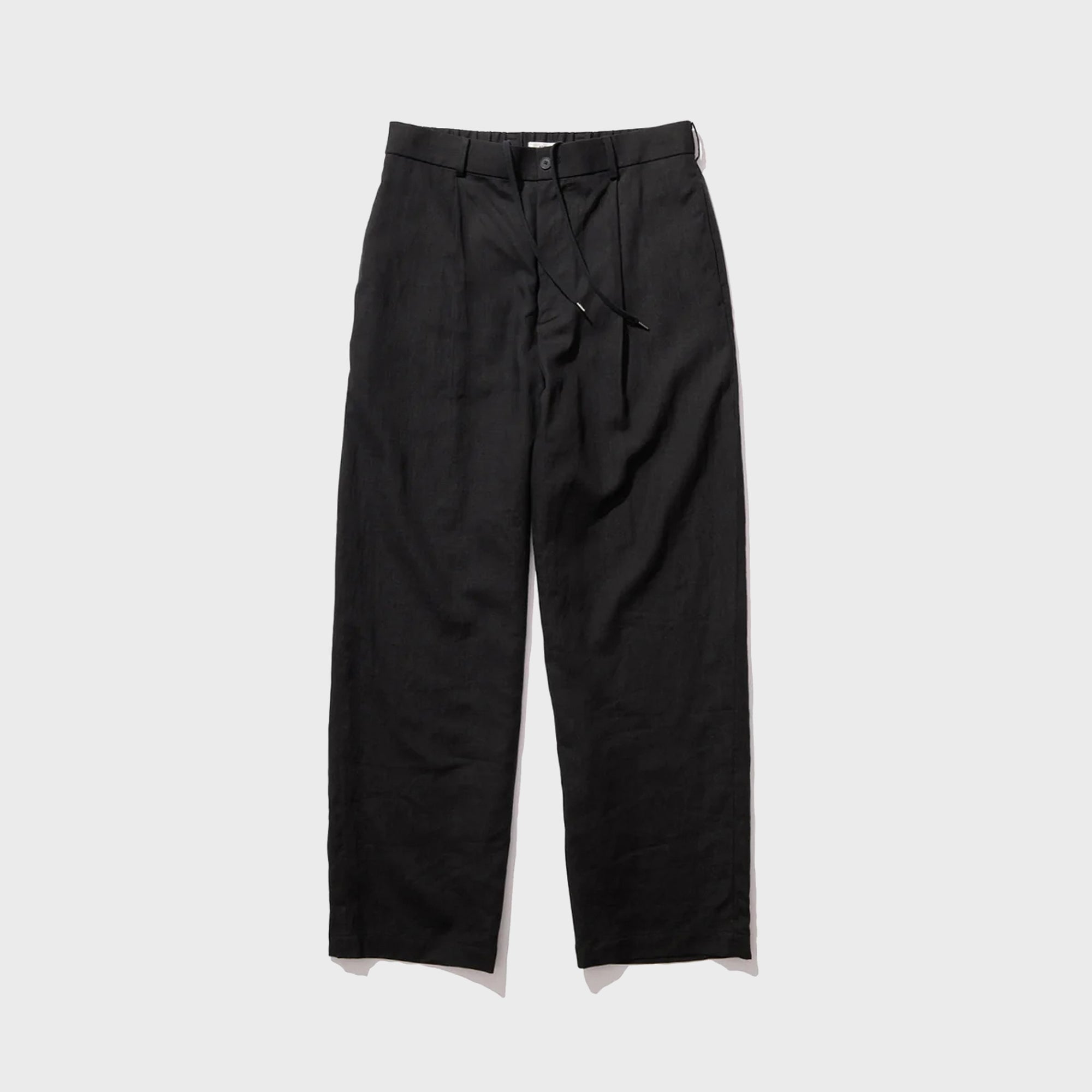 ATON Sillk Linen Mixing Loose Fit Pant - Black – Kith