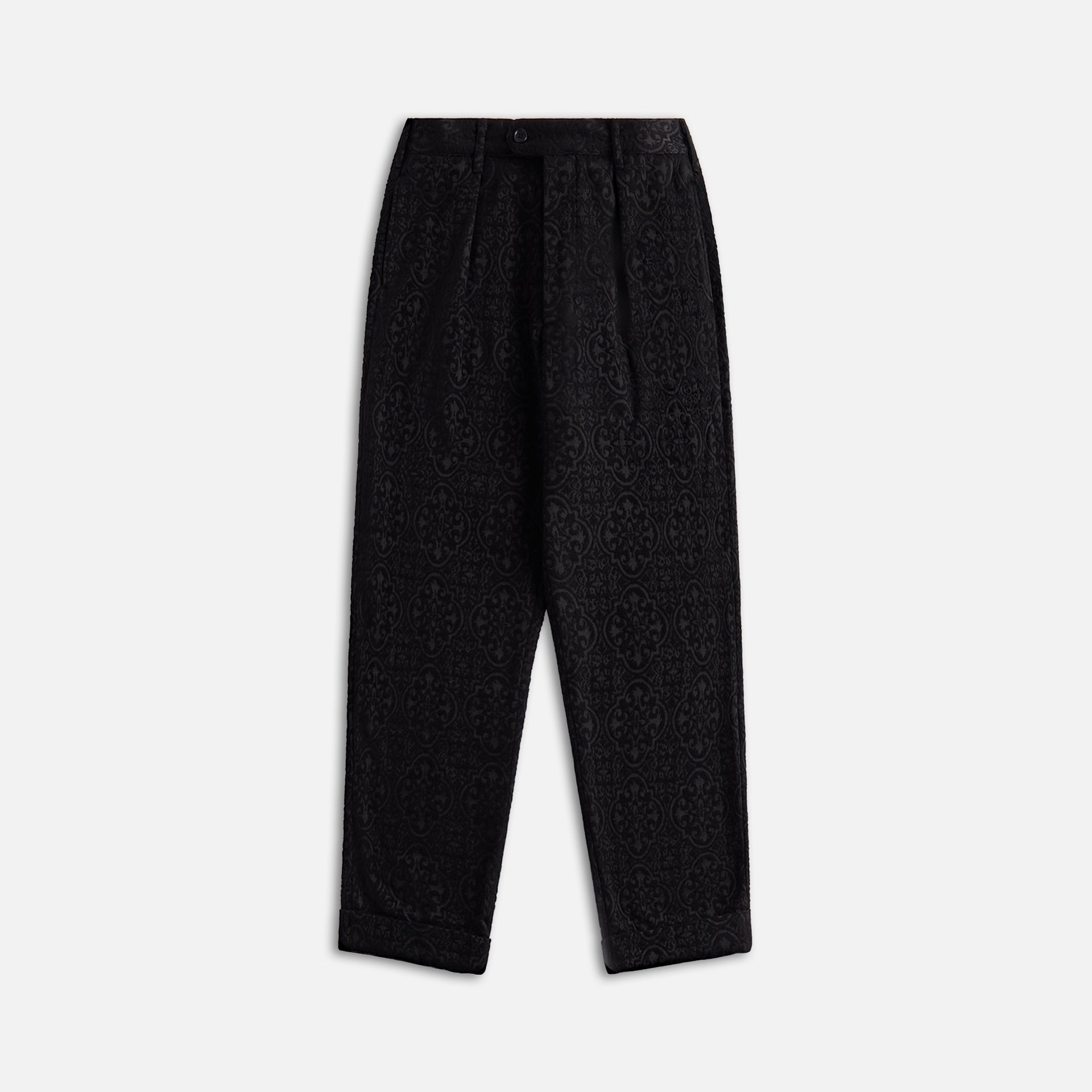 Engineered Garments Carlyle Pant Crest Flocked Jacquard - Black