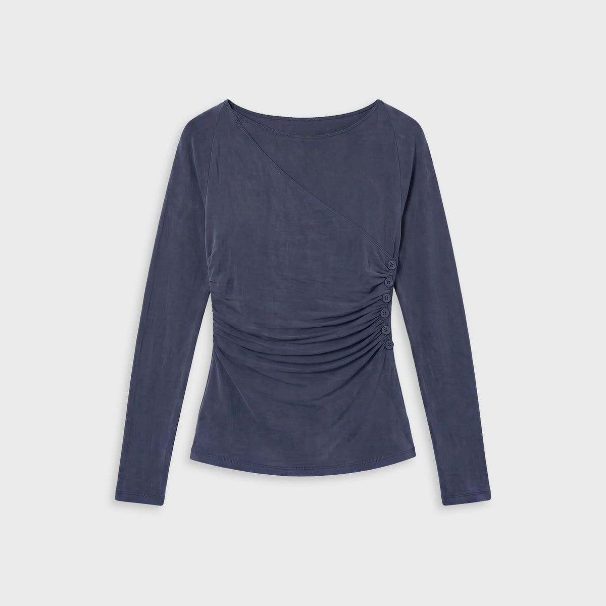 Peachy Den Kylie Wrap Top - Dark Grey