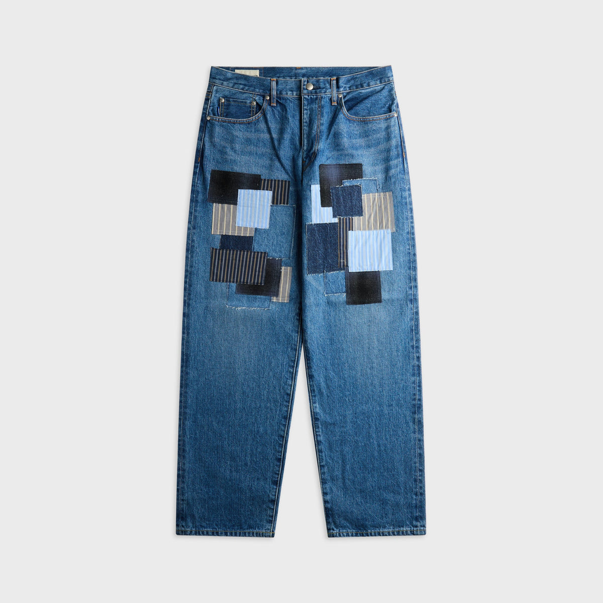 vowels Baggy Denim Jean - Bleached Indigo