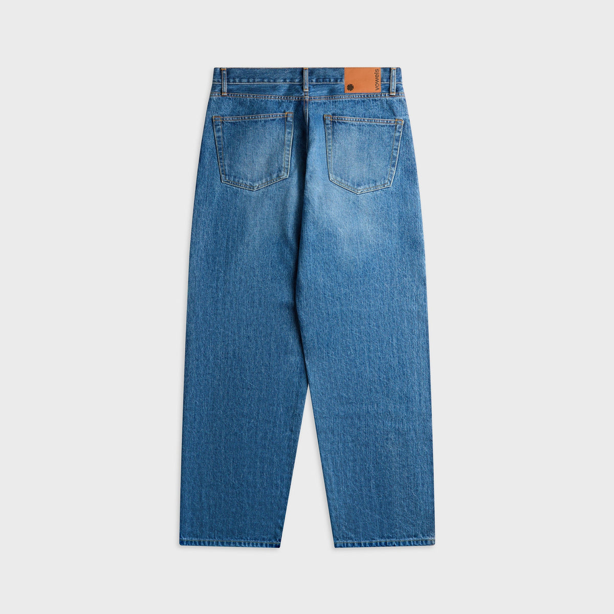 vowels Baggy Denim Jean - Bleached Indigo