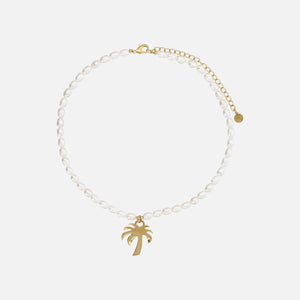 Palm Angels Pearls Palm Necklace - Off White / Gold