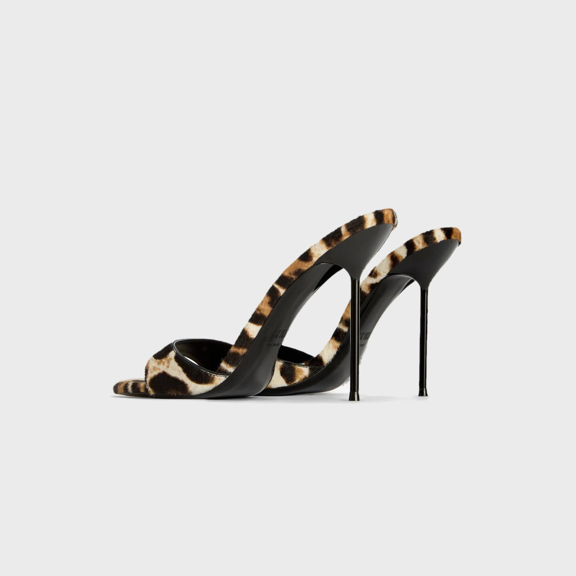 Paris Texas Lidia 105 White Leopard Printed Calf Hair Slingback Heels - Beige / Brown